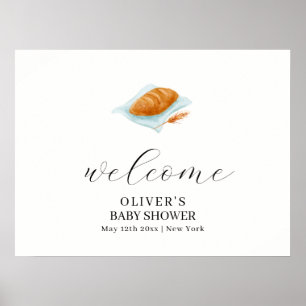 Rustieke bakkeet in de oven Baby shower welkom Poster