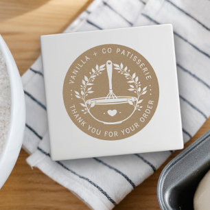 Rustieke Bakkerij Pastry Zakelijke klant Dank u Ronde Sticker