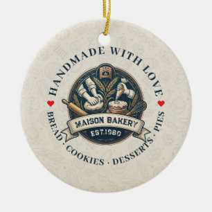 Rustieke Bakkerij Winkel Gebak Dessert Zoete Taart Keramisch Ornament