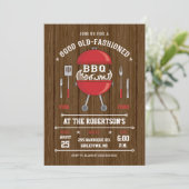Rustieke barbecue uitnodiging (Staand voorkant)