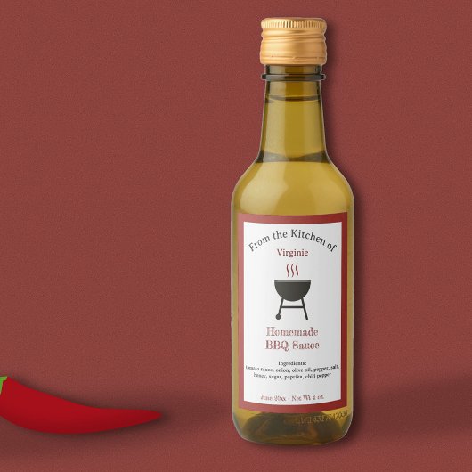 Rustieke Barbecuesaus BBQ Flesetiket Sticker