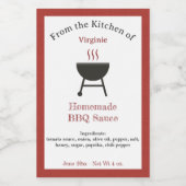 Rustieke Barbecuesaus BBQ Flesetiket Sticker (Enkel label)