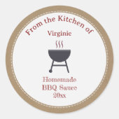 Rustieke Barbecuesaus BBQ Label Sticker (Voorkant)