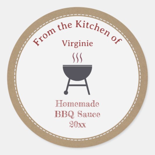 Rustieke Barbecuesaus BBQ Label Sticker (Voorkant)