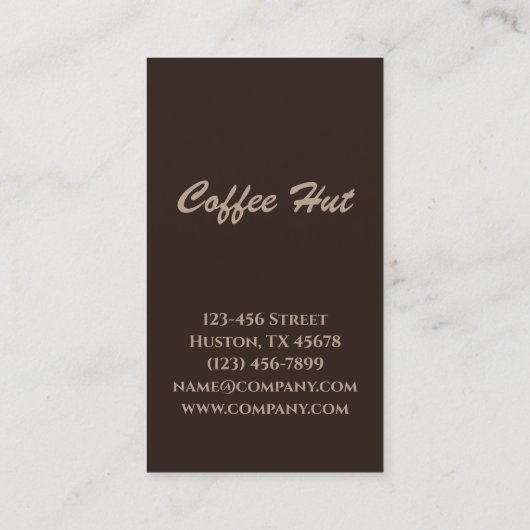 Rustieke  Barista Coffee Shop Cafe Visitekaartje (Achterkant)