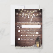 Rustieke Barn Lantaarn String Lights Wedding RSVP (Voorkant)