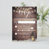 Rustieke Barn Lantaarn String Lights Wedding RSVP (Staand voorkant)