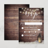 Rustieke Barn Lantaarn String Lights Wedding RSVP (Voorkant / Achterkant)