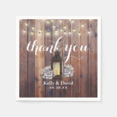 Rustieke Barn Lantaarn & String Lights Wedding Servet (Voorkant)