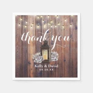 Rustieke Barn Lantaarn & String Lights Wedding Servet