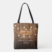 Rustieke Barn Wood Country Wedding Bedankt Y'All Tote Bag (Achterkant)