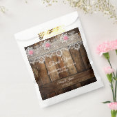 Rustieke Barnwood, Kant & Rozen bruiloft Bedankzakje (Gezegeld)