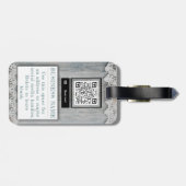 Rustieke Barnwood Lace Branding Business Logo QR Bagagelabel (Achterkant horizontaal)