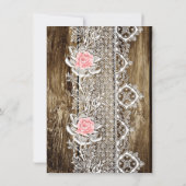 Rustieke Barnwood & Lace bruiloft Bedankkaart (Achterkant)