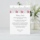 Rustieke Barnwood & Lace bruiloft Informatiekaartje (Staand voorkant)