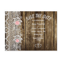 Rustieke Barnwood & Lace Save The Date Wedding