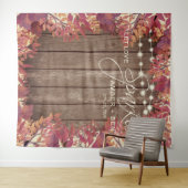 Rustieke Barnwood String Lights Floral Fall Bruilo Wandkleed (In Situ (horizontaal))