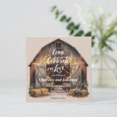 Rustieke Barnyard bruiloft Kaart (Staand voorkant)