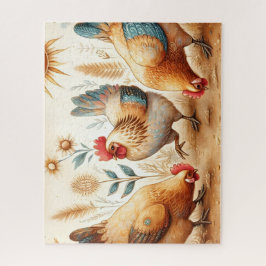 Rustieke Barnyard Chickens Boho Laptop Mouw Legpuzzel