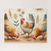 Rustieke Barnyard Chickens Boho Laptop Mouw Legpuzzel (Horizontaal)