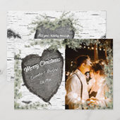 Rustieke bast houten hart Eucalyptus groen Feestdagenkaart (Voorkant / Achterkant)