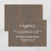 Rustieke bast-ontvangstkaart/ bijgevoegde kaart (Voorkant / Achterkant)