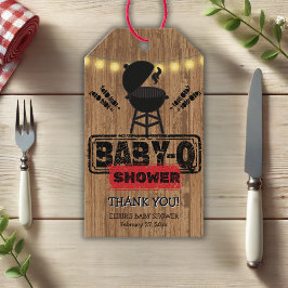 Rustieke BBQ-Baby Grill Baby shower Cadeaulabel