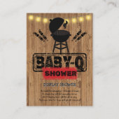 Rustieke BBQ-Baby Grill Baby shower Informatiekaartje (Voorkant)