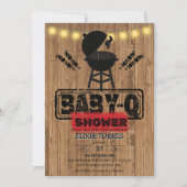 Rustieke BBQ-Baby Grill Baby shower Kaart (Voorkant)