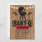 Rustieke BBQ-Baby Grill Baby shower Kaart (Voorkant)