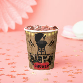 Rustieke BBQ-Baby Grill Baby shower Papieren Bekers