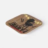 Rustieke BBQ-Baby Grill Baby shower Papieren Bordje (Gebogen)