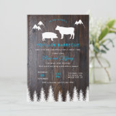 Rustieke BBQ bruiloft Kaart (Staand voorkant)