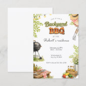 Rustieke BBQ-feest in de achtertuin Kaart (Voorkant / Achterkant)