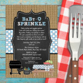 Rustieke BBQ jongen baby sprinkle Kaart