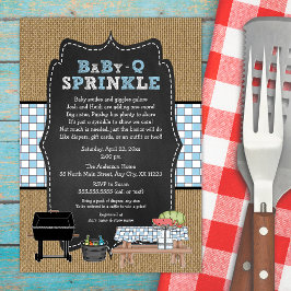 Rustieke BBQ jongen baby sprinkle Kaart