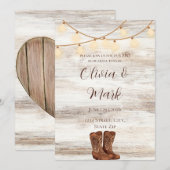 Rustieke BBQ Repetitie Diner Uitnodiging (Voorkant / Achterkant)