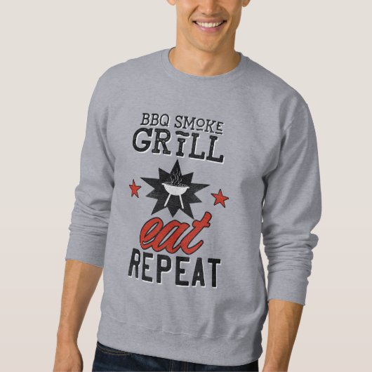 Rustieke BBQ Smoke Grill EAT REPEAT Trui (Voorkant)
