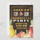 Rustieke BBQ-zomerfeest in de achtertuin Kaart (Voorkant)