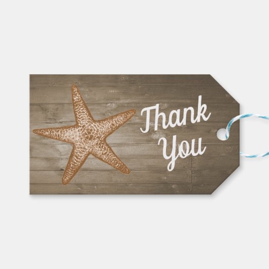 Rustieke Beach Gift Labels Cadeaulabel (Voorkant (Horizontaal))