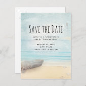 Rustieke Beach Scene Save the Date Uitnodiging Briefkaart (Voorkant / Achterkant)