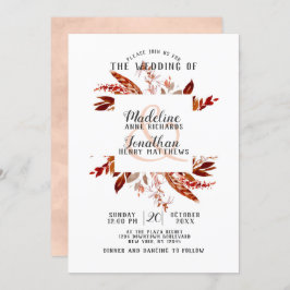 Rustieke Beauty Boho Chic Herfst krans bruiloft Kaart