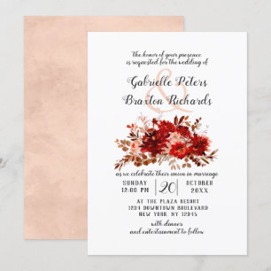 Rustieke Beauty Floral Herfst Boho Boeket Bruiloft Kaart