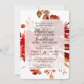 Rustieke Beauty Floral Herfst  ingelijste bruiloft Kaart (Voorkant)