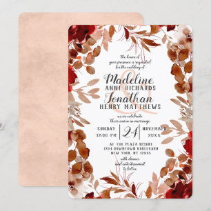 Rustieke Beauty Floral Herfst Oogst Border Wedding Kaart
