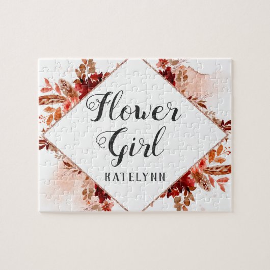 Rustieke Beauty Floral ingelijst Bohemian Bloemenm Legpuzzel (Horizontaal)