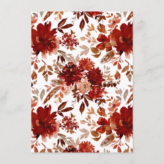 Rustieke Beauty Floral ingelijst Waterverf Bohemia Menu (Achterkant)