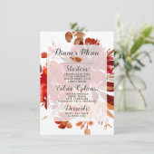 Rustieke Beauty Floral ingelijst Waterverf Bohemia Menu (Staand voorkant)