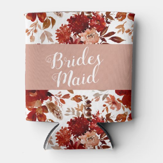 Rustieke Beauty Floral ingelijst Waterverf bruidsm Blikjeskoeler (Voorkant)