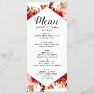 Rustieke Beauty Floral ingelijst Waterverf Herfst  Menu